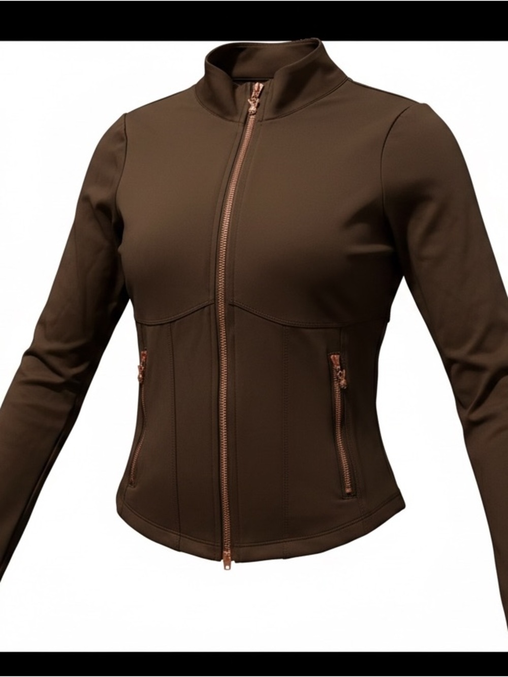 PLAYBOY Women's Brown Zip-Up Bomber Jacket